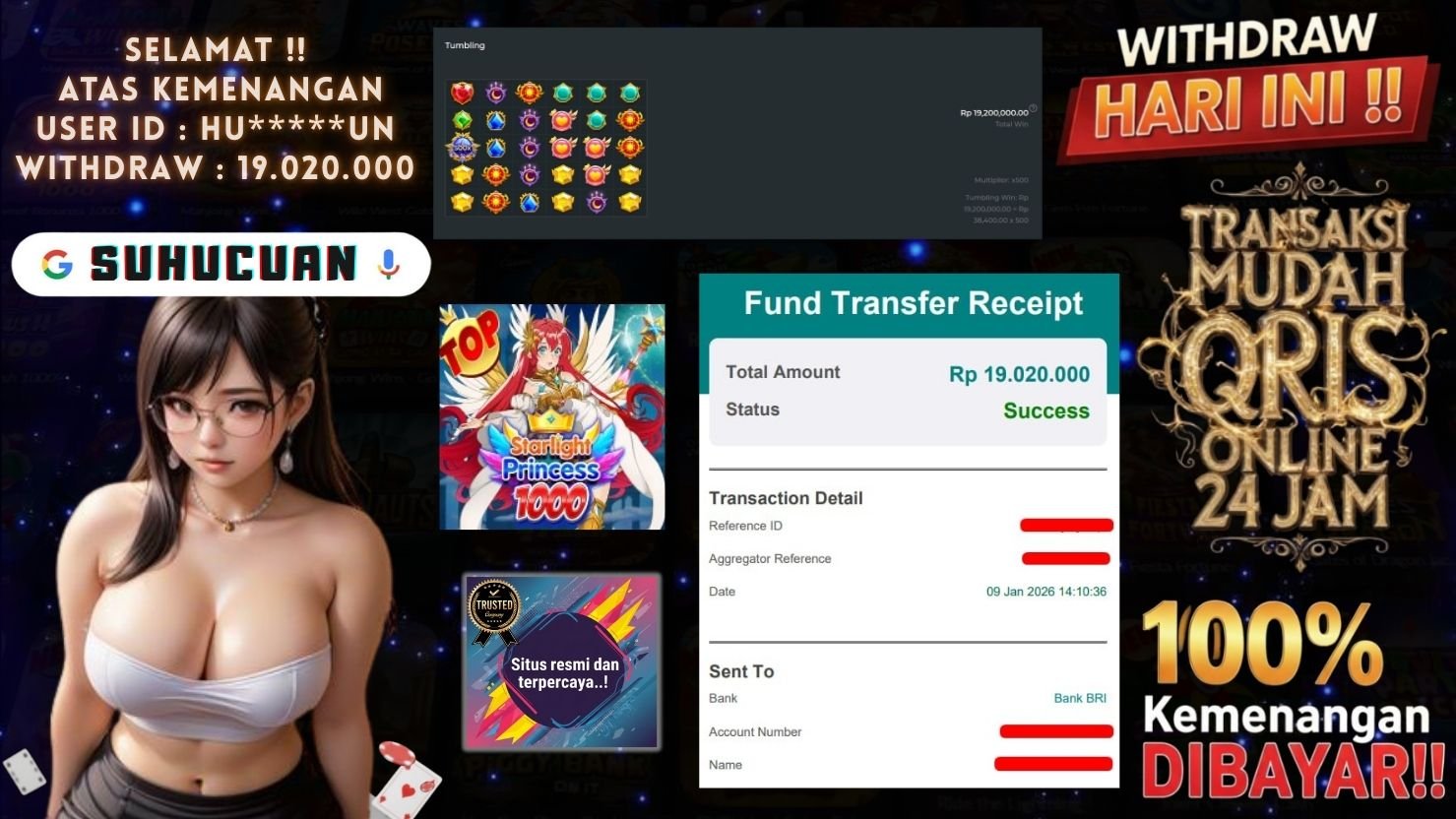 SUHUCUAN JACKPOT SLOT STARLIGHT PRINCESS 1000